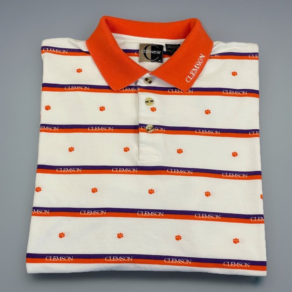 Clemson Tigers Chilliwear Polo All Over Print Mens L